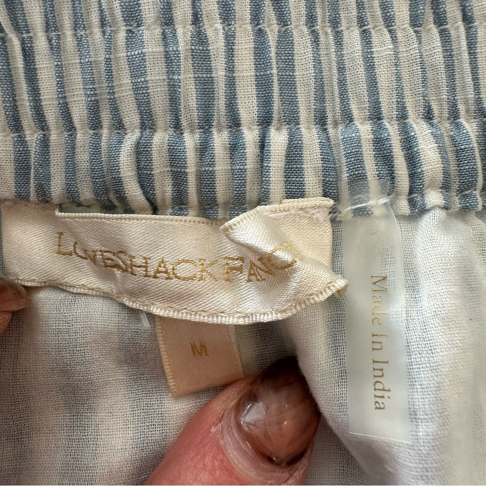 LoveShackFancy Striped Blue Ruffle Mini Skirt - Picture 7 of 11